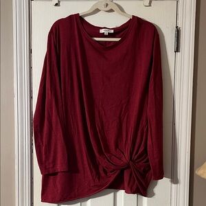Umgee Long Sleeve Top with Knot Detail